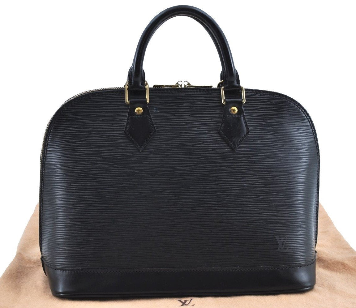 Authentic Louis Vuitton Epi Alma PM Hand Bag Black M40302 LV 2193G