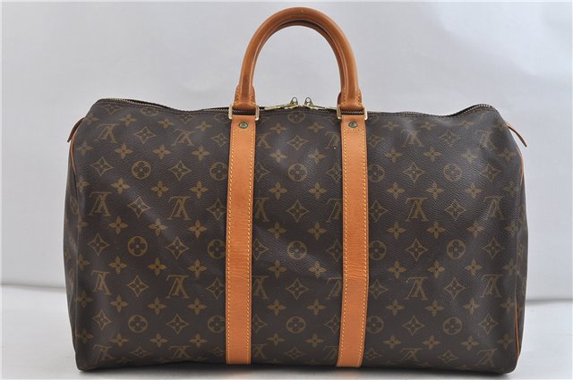 Authentic Louis Vuitton Monogram Keepall 45 Boston Bag M41428 LV 2194D