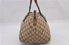 Authentic GUCCI Web Sherry Line Hand Bag GG Canvas Leather 131228 Brown 2194F