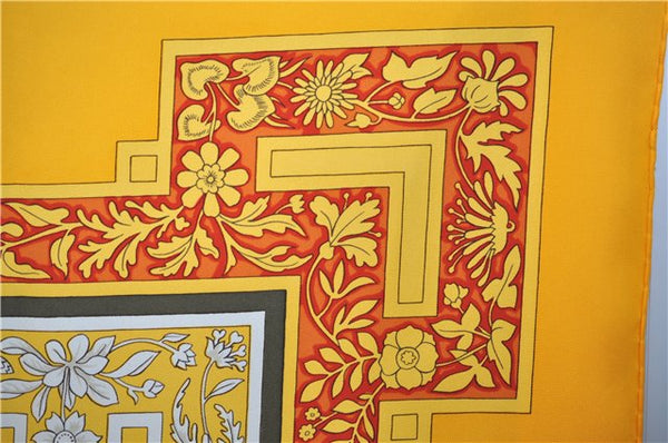 Authentic HERMES Carre 90 Scarf "joyaux de l'ete" Silk Yellow Box 2195E