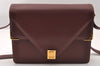 Authentic Cartier Must de Cartier Leather Shoulder Cross Body Bag Bordeaux 2195I