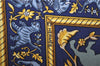 Authentic HERMES Carre 90 Scarf "CHASSE EN INDE" Silk Navy Box 2196E