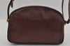 Authentic Cartier Must de Cartier Leather Shoulder Cross Bag Bordeaux Red 2196I