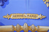 Authentic HERMES Carre 90 Scarf "FERRONNERIE" Silk Blue Box 2197E