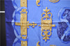 Authentic HERMES Carre 90 Scarf "FERRONNERIE" Silk Blue Box 2197E