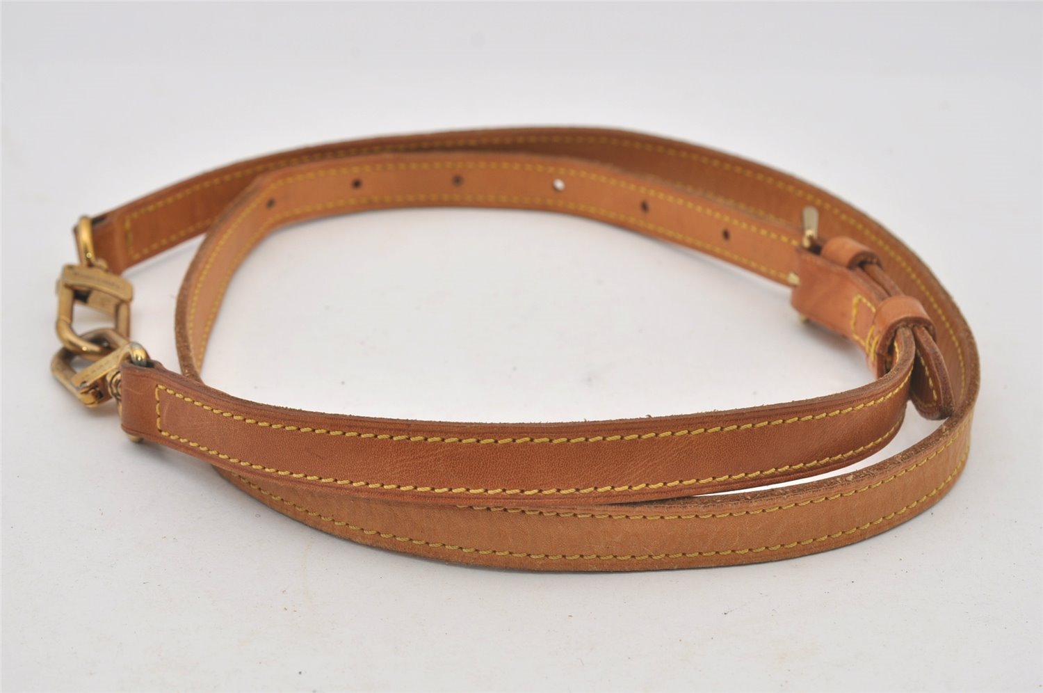 Authentic Louis Vuitton Leather Shoulder Strap Beige 39.8-46.5