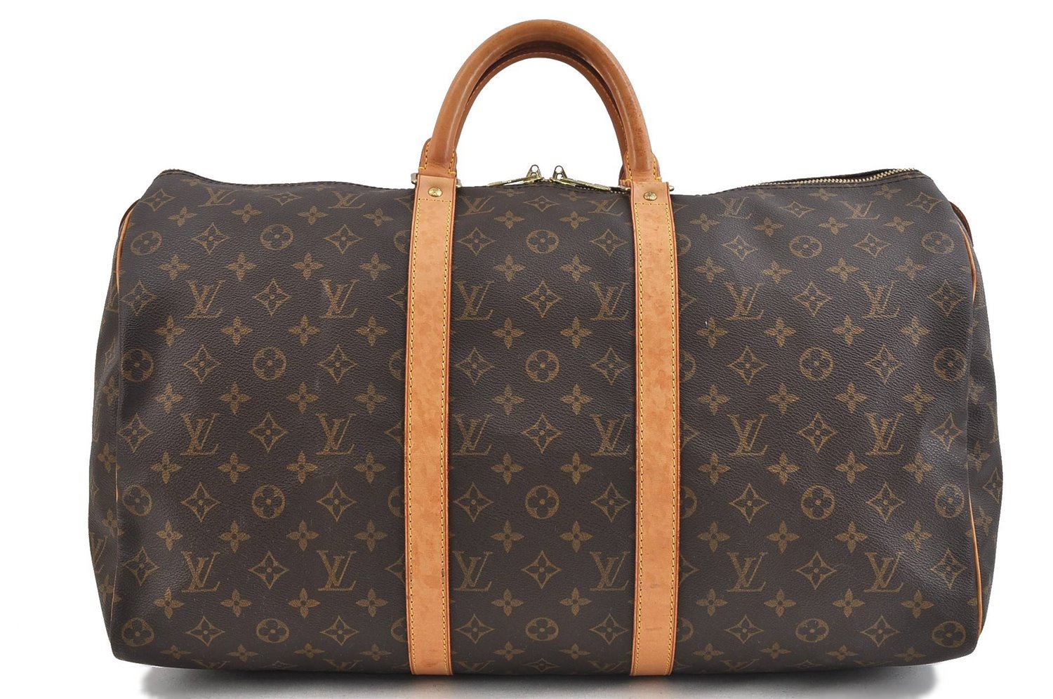 Authentic Louis Vuitton Monogram Keepall 50 Boston Bag M41426 LV 2198D