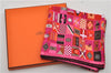 Authentic HERMES Carre 90 Scarf "HERMES EN VOYAGE" Silk Brown Pink Box 2198E