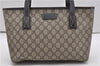 Authentic GUCCI Vintage Shoulder Tote Bag GG PVC Leather 211138 Brown 2198G