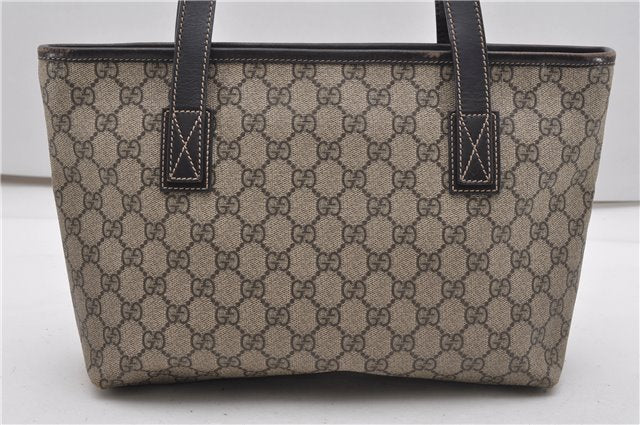 Authentic GUCCI Vintage Shoulder Tote Bag GG PVC Leather 211138 Brown 2198G