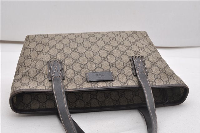 Authentic GUCCI Vintage Shoulder Tote Bag GG PVC Leather 211138 Brown 2198G