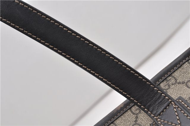 Authentic GUCCI Vintage Shoulder Tote Bag GG PVC Leather 211138 Brown 2198G