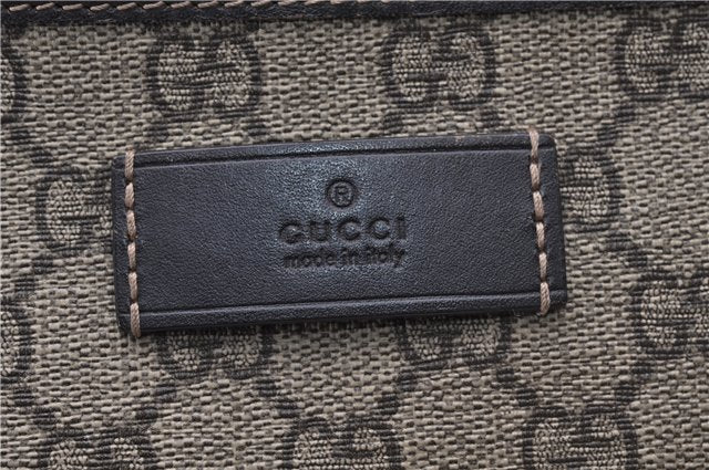 Authentic GUCCI Vintage Shoulder Tote Bag GG PVC Leather 211138 Brown 2198G