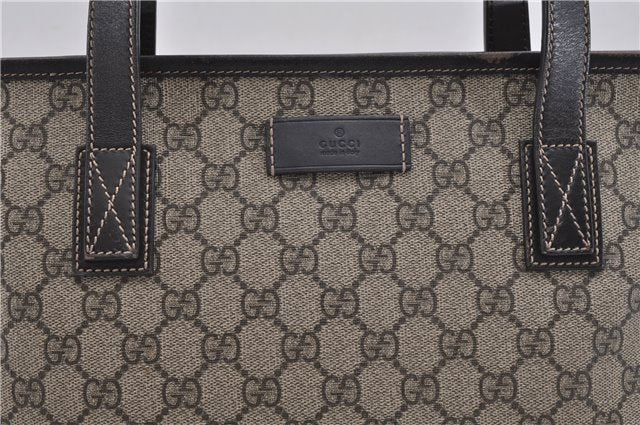 Authentic GUCCI Vintage Shoulder Tote Bag GG PVC Leather 211138 Brown 2198G