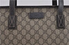 Authentic GUCCI Vintage Shoulder Tote Bag GG PVC Leather 211138 Brown 2198G