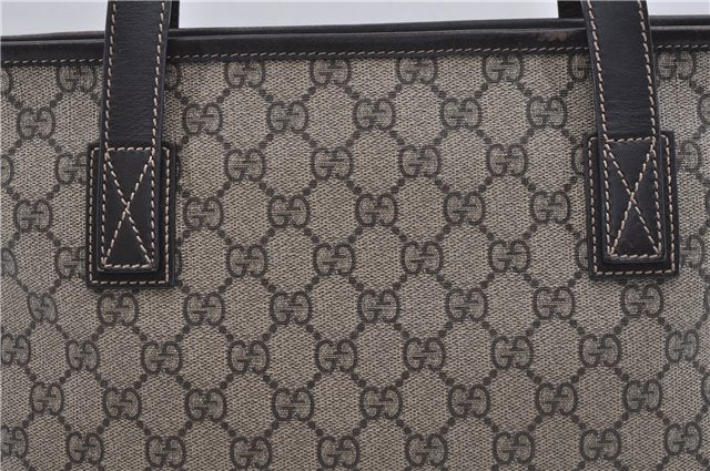 Authentic GUCCI Vintage Shoulder Tote Bag GG PVC Leather 211138 Brown 2198G