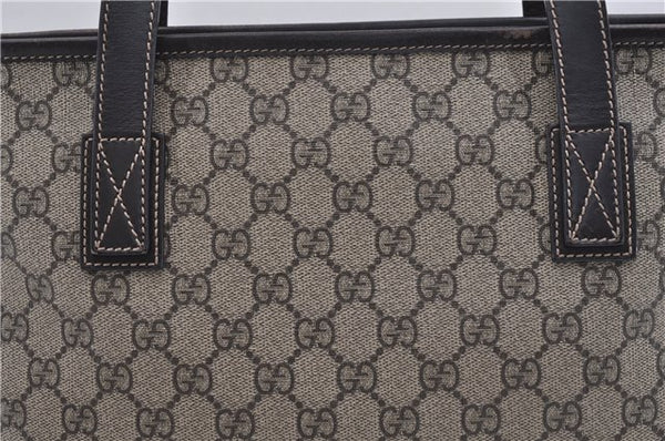 Authentic GUCCI Vintage Shoulder Tote Bag GG PVC Leather 211138 Brown 2198G