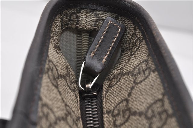 Authentic GUCCI Vintage Shoulder Tote Bag GG PVC Leather 211138 Brown 2198G