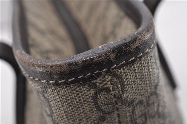 Authentic GUCCI Vintage Shoulder Tote Bag GG PVC Leather 211138 Brown 2198G