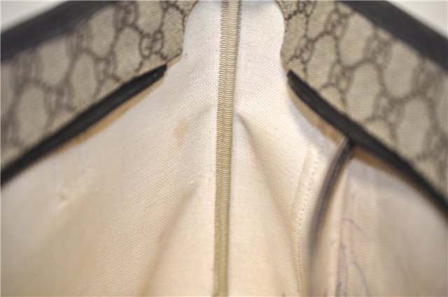 Authentic GUCCI Vintage Shoulder Tote Bag GG PVC Leather 211138 Brown 2198G