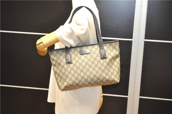 Authentic GUCCI Vintage Shoulder Tote Bag GG PVC Leather 211138 Brown 2198G