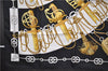 Authentic HERMES Carre 90 Scarf "Cliquetis" Silk Black Box 2200E