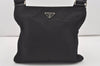 Authentic PRADA Nylon Tessuto Leather Shoulder Cross Body Bag Purse Black 2204I