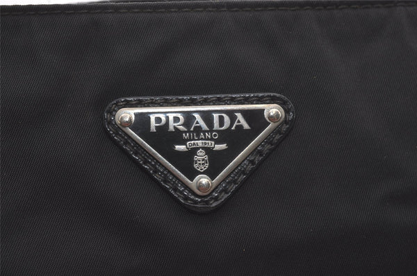 Authentic PRADA Nylon Tessuto Leather Shoulder Cross Body Bag Purse Black 2204I