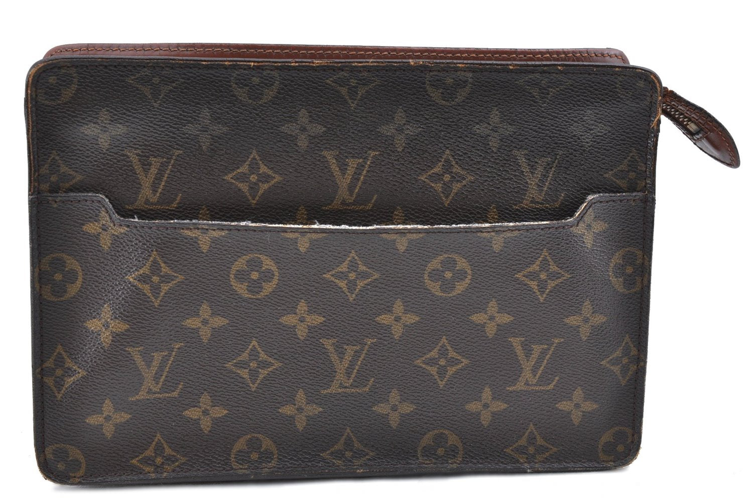 Authentic Louis Vuitton Monogram Pochette Homme Clutch Hand Bag M51795 LV 2206D
