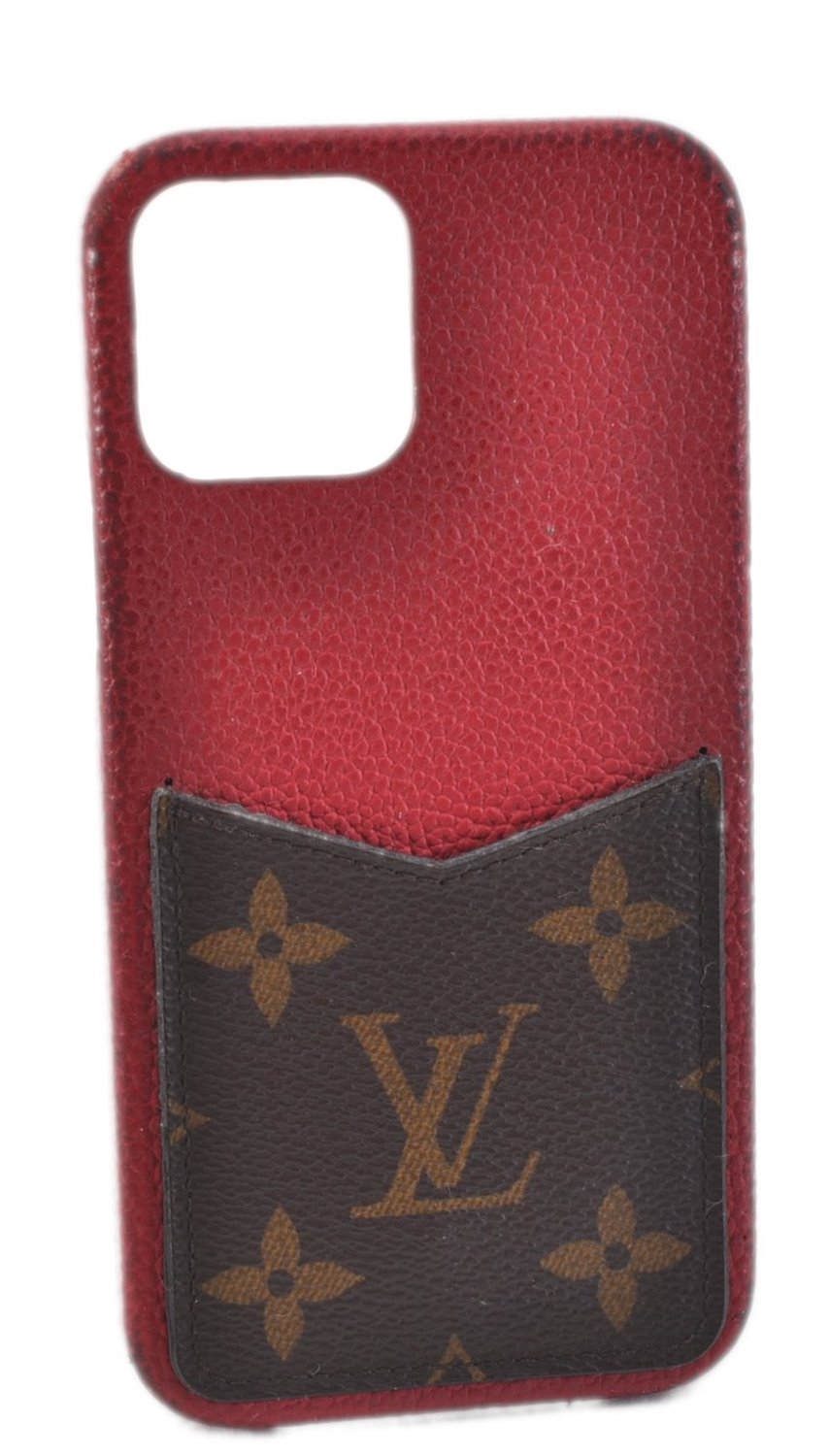 Authentic Louis Vuitton Monogram Bumper 12 Pro iPhone Case Red M80081 LV 2206F