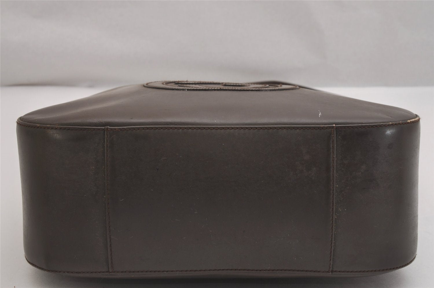 Authentic GUCCI Vintage Shoulder Hand Bag Purse Leather Brown Junk 2208I