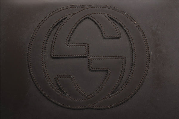 Authentic GUCCI Vintage Shoulder Hand Bag Purse Leather Brown Junk 2208I