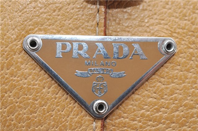 Authentic PRADA CINGHIALE SPORT Leather Shoulder Hand Bag B11207 Beige 2209D