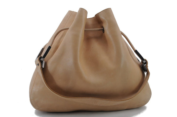 Authentic GUCCI Shoulder Hand Bag Leather 0013746 Beige 2210D