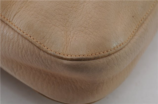 Authentic GUCCI Shoulder Hand Bag Leather 0013746 Beige 2210D