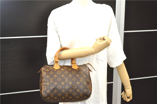 Authentic Louis Vuitton Monogram Speedy 25 Hand Bag M41528 LV 2211D