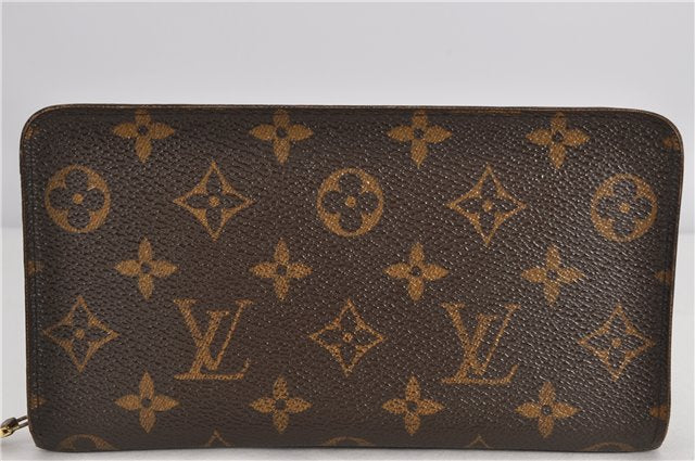 Authentic Louis Vuitton Monogram Porte Monnaie Zip Long Wallet M61727 LV 2212F