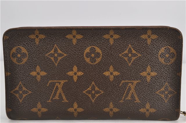 Authentic Louis Vuitton Monogram Porte Monnaie Zip Long Wallet M61727 LV 2212F