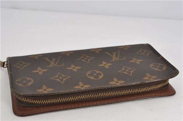 Authentic Louis Vuitton Monogram Porte Monnaie Zip Long Wallet M61727 LV 2212F