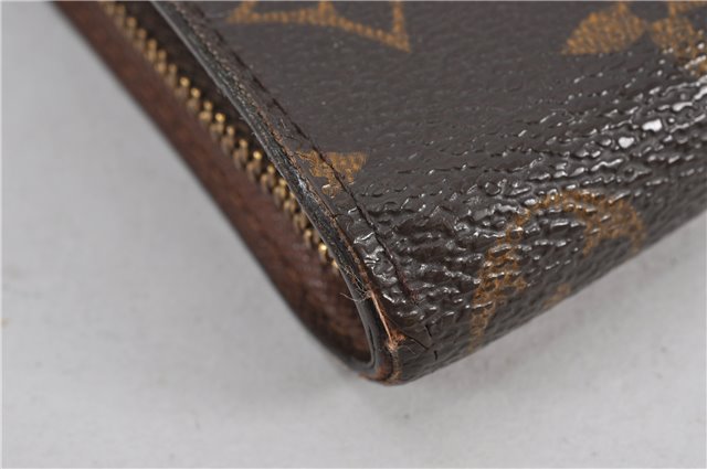 Authentic Louis Vuitton Monogram Porte Monnaie Zip Long Wallet M61727 LV 2212F