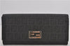 Authentic FENDI Zucchino Vintage Long Wallet Purse PVC Black 2213F