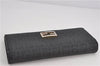 Authentic FENDI Zucchino Vintage Long Wallet Purse PVC Black 2213F