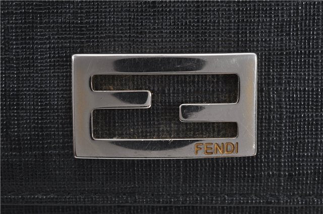 Authentic FENDI Zucchino Vintage Long Wallet Purse PVC Black 2213F