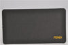 Authentic FENDI Zucchino Vintage Long Wallet Purse PVC Black 2213F