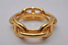 Authentic HERMES Scarf Ring Chaine d'Ancre Chain Design Gold Tone 2213I