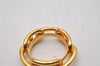 Authentic HERMES Scarf Ring Chaine d'Ancre Chain Design Gold Tone 2213I