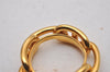 Authentic HERMES Scarf Ring Chaine d'Ancre Chain Design Gold Tone 2213I