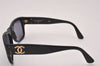 Authentic CHANEL Sunglasses CC Logos CoCo Mark Plastic 02462 Black 2214I