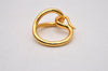 Authentic HERMES Scarf Ring Jumbo Circle Design Gold Tone Box 2215I