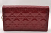 Authentic Christian Dior Lady Dior Enamel Cannage Shoulder Bag Purse Red 2220I